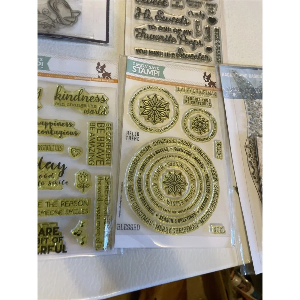 HUGE Mixed Lot of Clear Stamps For Crafting ANIMALS WORDS ETC
